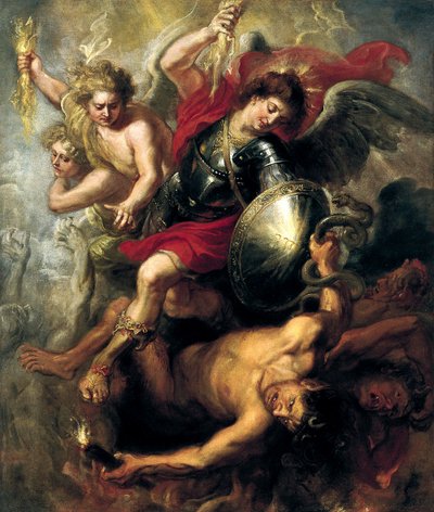 聖ミカエル、ルシファーと反逆の天使を追放、1622年 作： Peter Paul Rubens